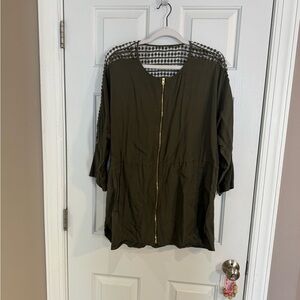 Marc New York Hunter Green Zip-Up Jacket and Pull String Around Waist.